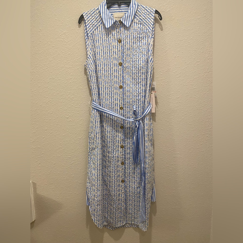 Court & Rowe Women's shirt dress size 2 Chambray blue Classic Sleeveless Button